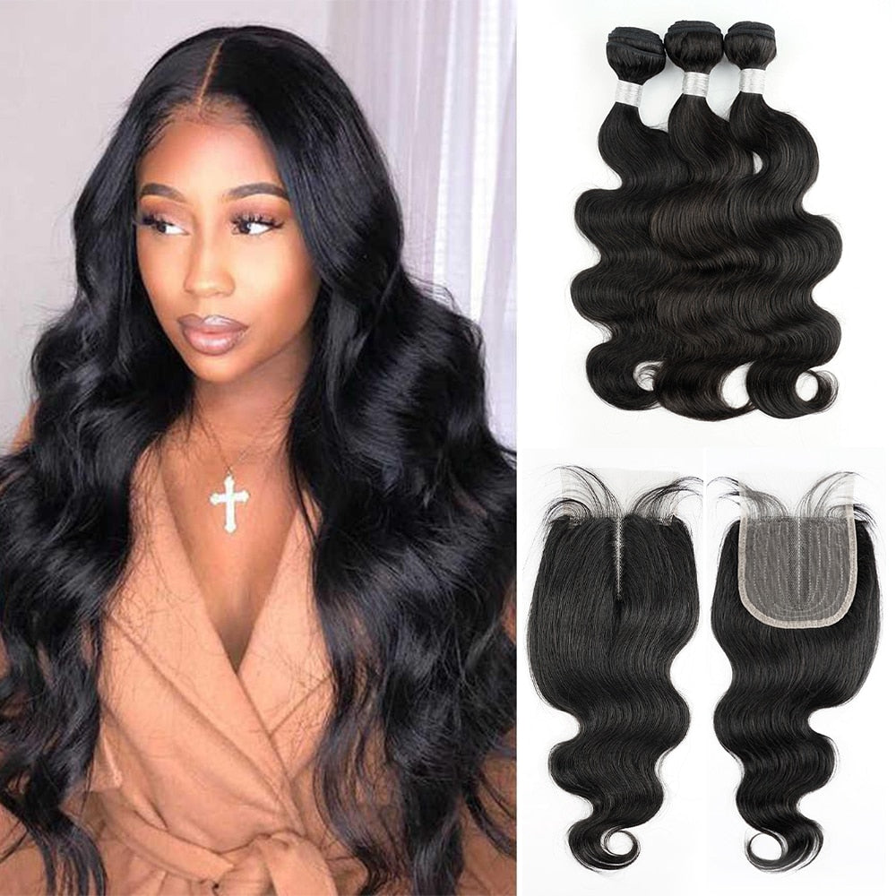 Weave Body Wave Bundles With Closure