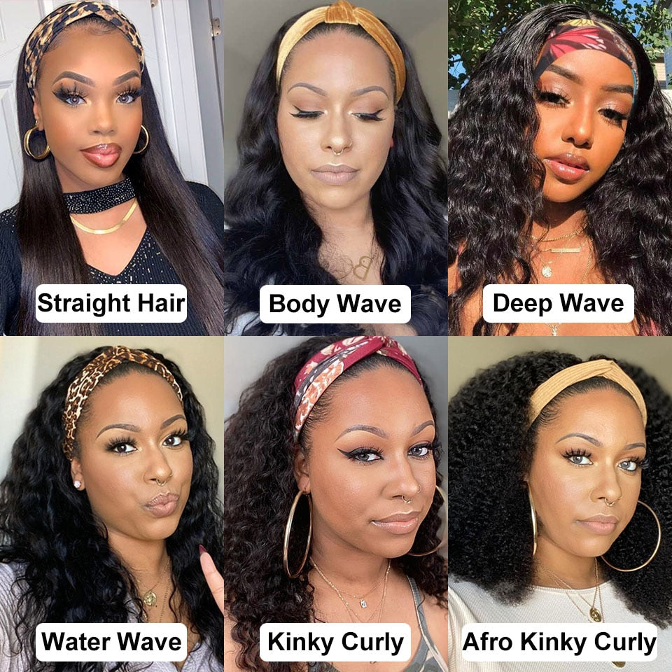 Brazilian Kinky Curly Headband Wigs